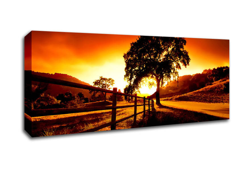 Picture of On The Road To Dawn Panoramic Canvas Wall Art