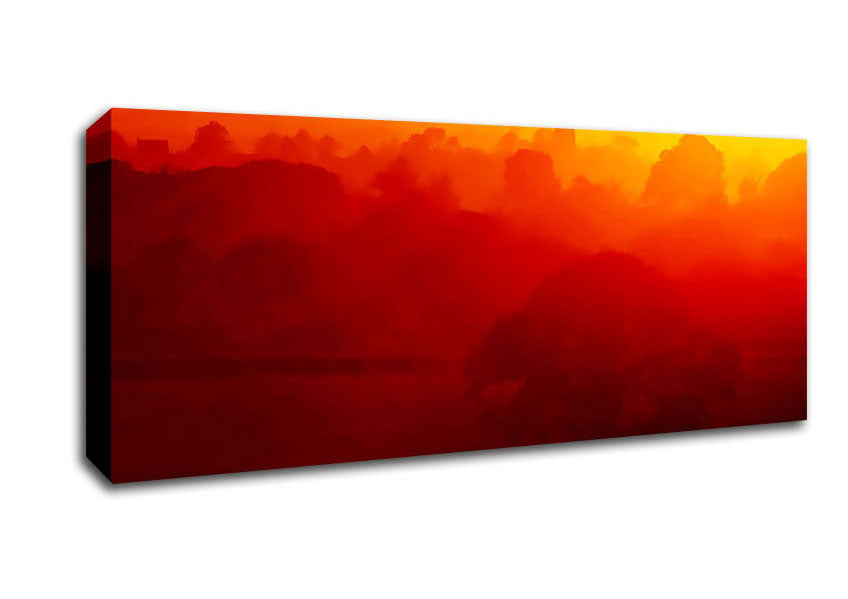 Picture of Orange Morning Countryside Panoramic Canvas Wall Art