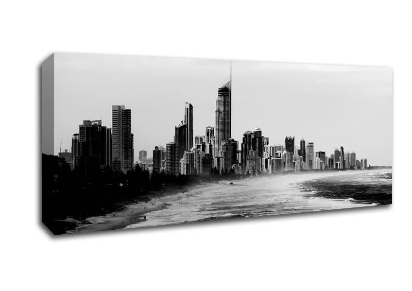 Picture of Miami Beach B n W Panoramic Canvas Wall Art