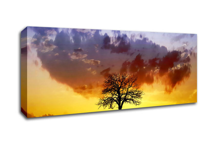 Picture of Tree In The Morning Light Panoramic Canvas Wall Art