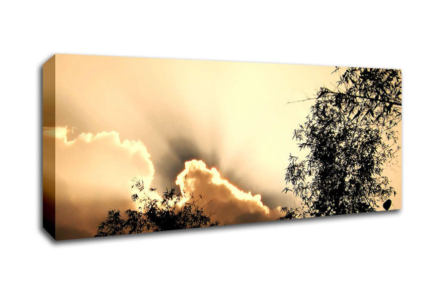 Picture of Heavens Sunrays Panoramic Canvas Wall Art