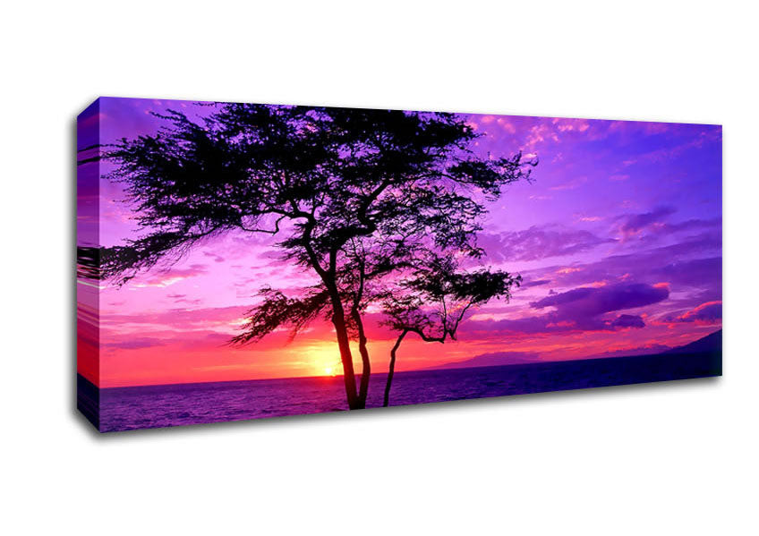 Picture of Red Ocean Tree Panoramic Canvas Wall Art