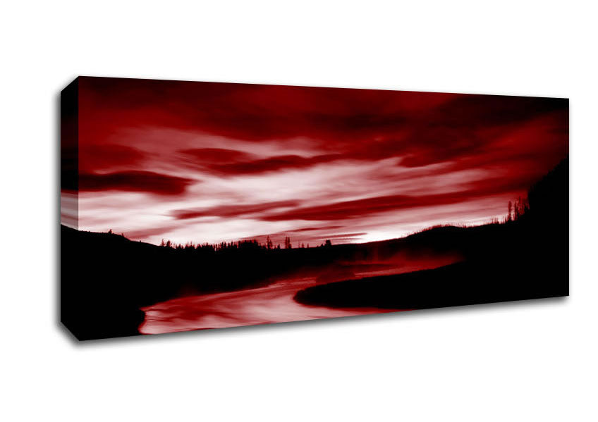 Picture of Red River Storms Panoramic Canvas Wall Art