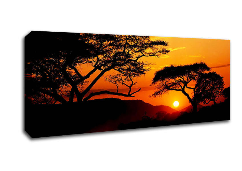 Picture of Orange Sun Sky Blaze Panoramic Canvas Wall Art