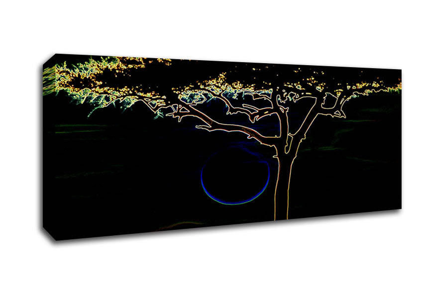 Picture of Night Tree 02 Panoramic Canvas Wall Art