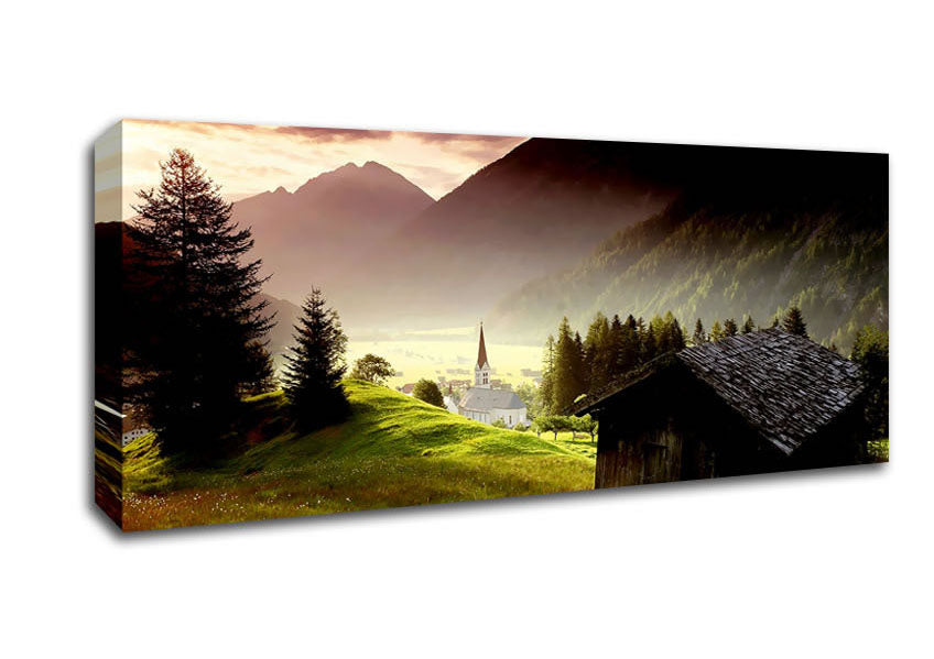 Picture of Valley Mist Panoramic Canvas Wall Art