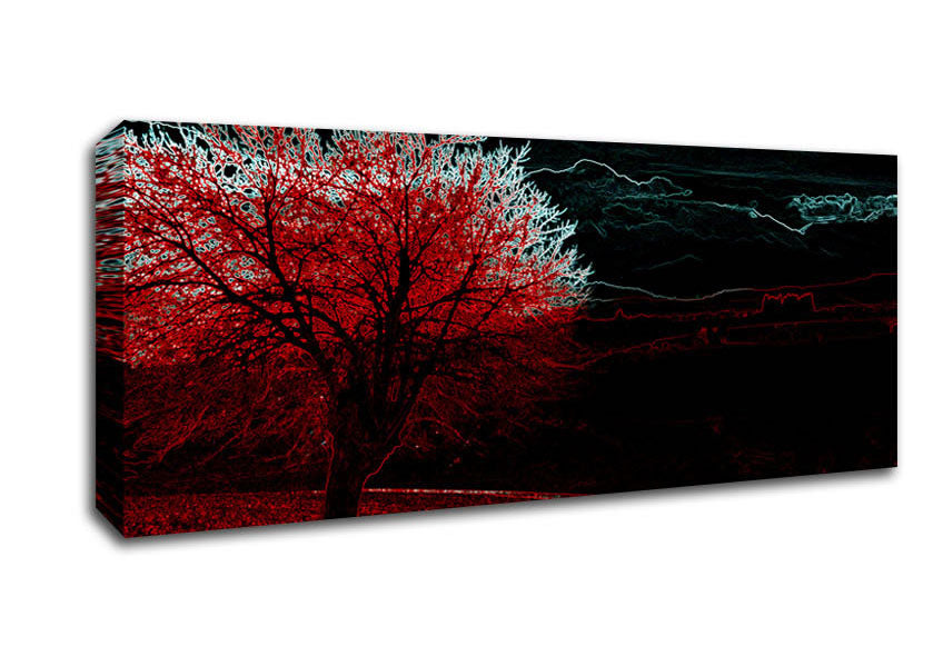 Picture of Abstract Neon Landscape 04 Panoramic Canvas Wall Art