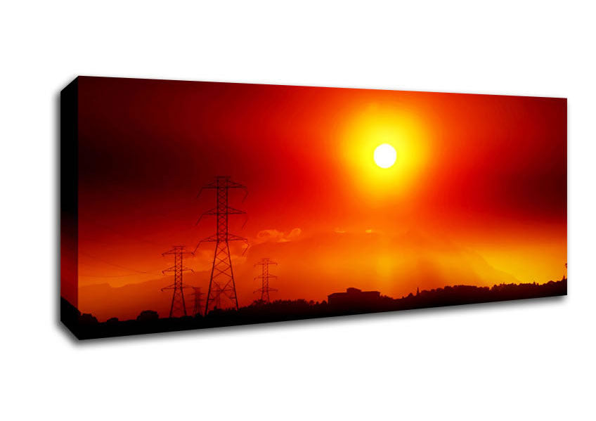 Picture of Mist Of The Red Sun Panoramic Canvas Wall Art