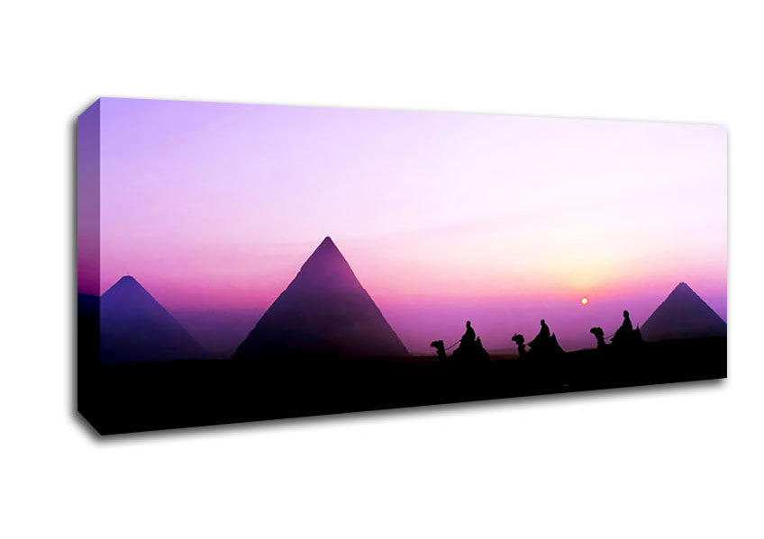 Picture of Egyptian Pyramids At First Light Panoramic Canvas Wall Art