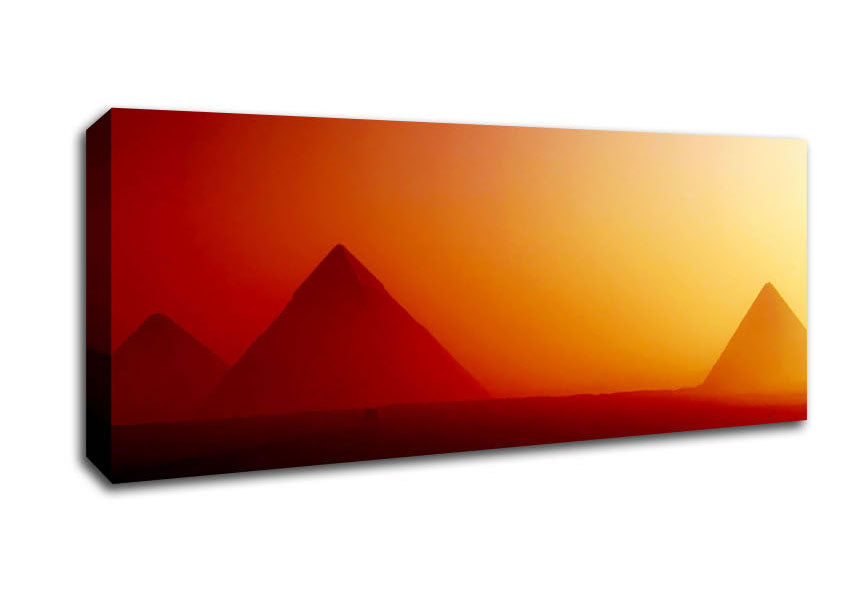 Picture of Desert Pyramid Mist Panoramic Canvas Wall Art