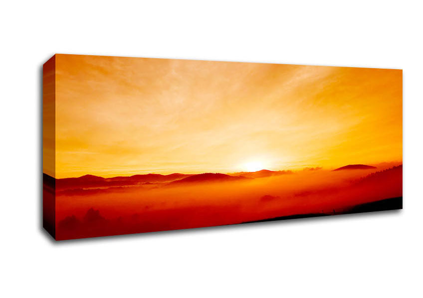 Picture of Golden Sunrise Mist Panoramic Canvas Wall Art