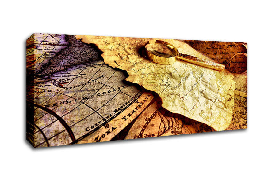 Picture of Threw The Looking Glass Map Panoramic Canvas Wall Art