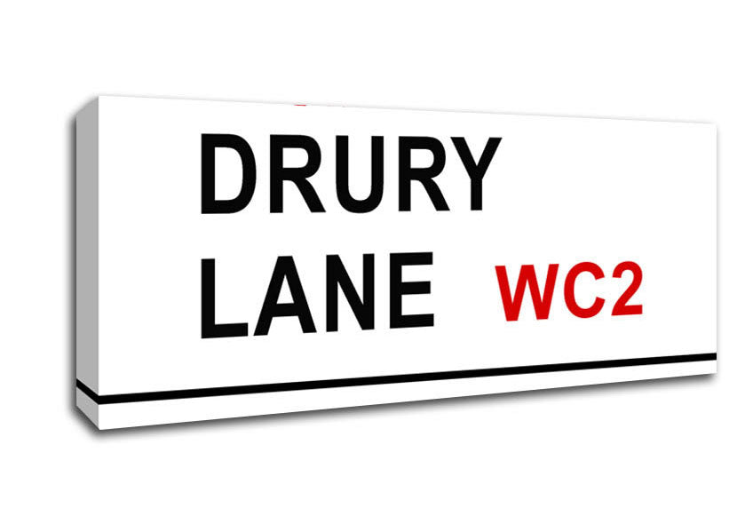 Picture of Drury Lane Signs Panoramic Canvas Wall Art