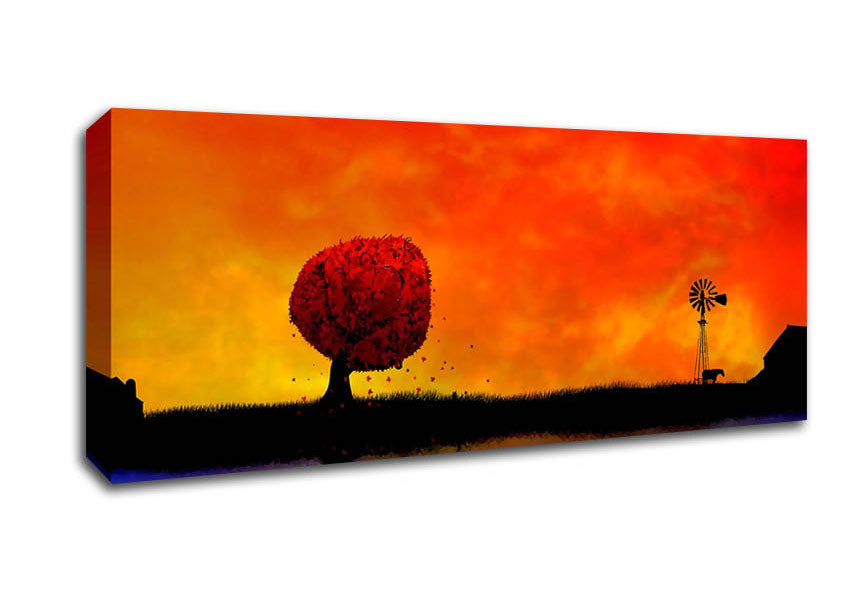 Picture of Autumn Sunset Panoramic Canvas Wall Art