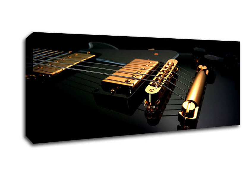 Picture of Black Guitar Panoramic Canvas Wall Art