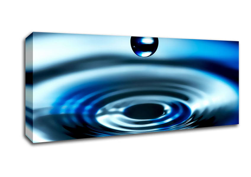 Picture of Blue Water Drop Panoramic Canvas Wall Art