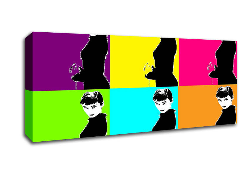 Picture of Audrey Hepburn Pop Art Panoramic Canvas Wall Art