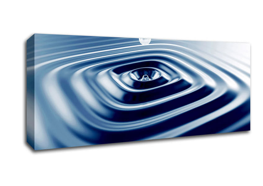 Picture of Blue Square Water Splash Panoramic Canvas Wall Art