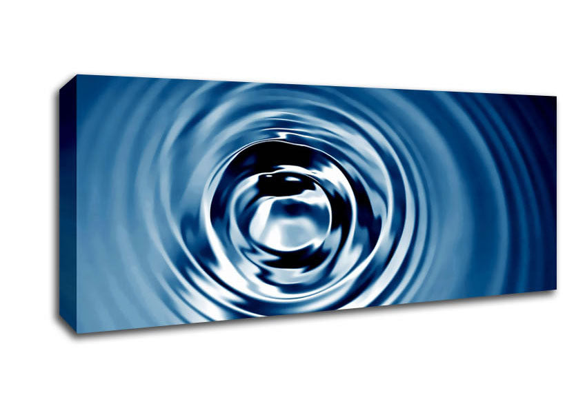 Picture of Blue Water Swirls Panoramic Canvas Wall Art