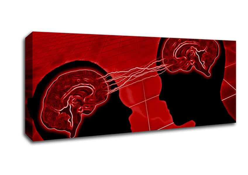 Picture of Brain Wave Red Panoramic Canvas Wall Art