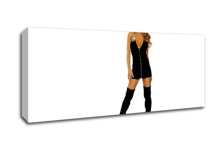 Picture of Beauty In A Black Dress Panoramic Canvas Wall Art