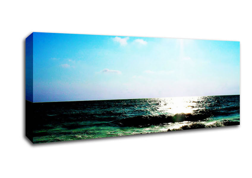 Picture of The Waves Of The Ocean Panoramic Canvas Wall Art