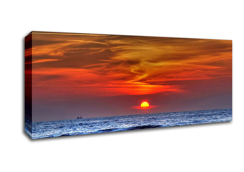 Picture of Sunset On The Beach Panoramic Canvas Wall Art