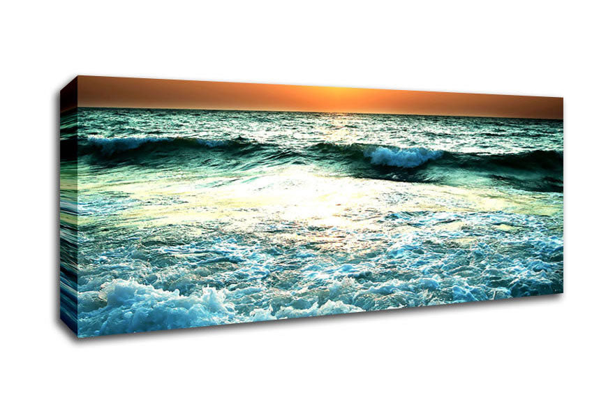 Picture of Sunset Near Sea Panoramic Canvas Wall Art