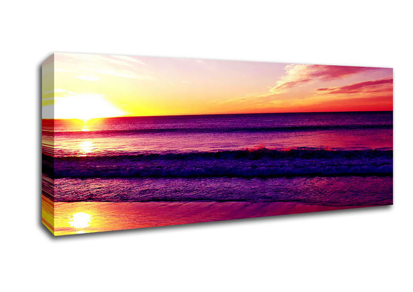 Picture of Rainbow Ocean Sunset Panoramic Canvas Wall Art