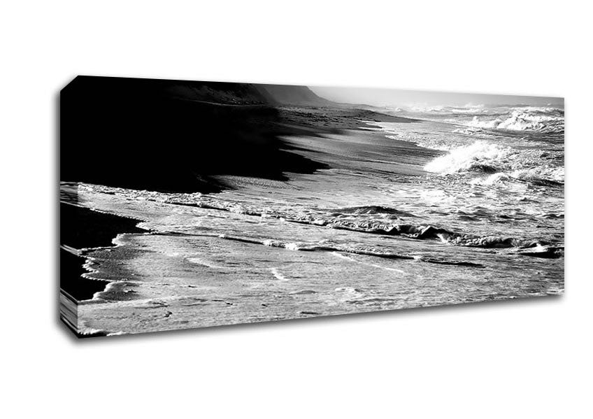 Picture of B n W Ocean Spray Panoramic Canvas Wall Art