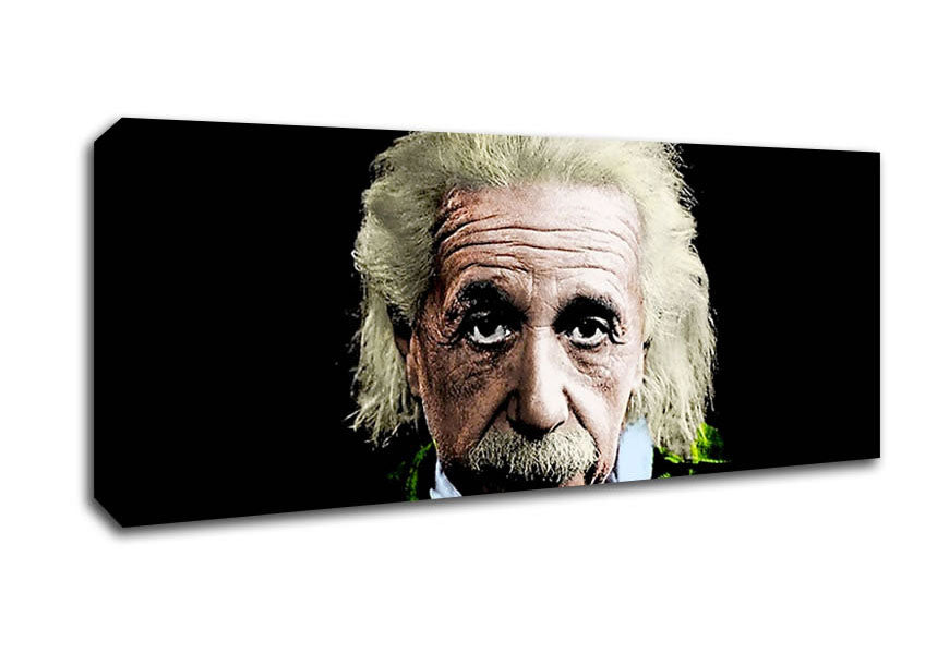 Picture of Albert Einstein Retro Colours Panoramic Canvas Wall Art