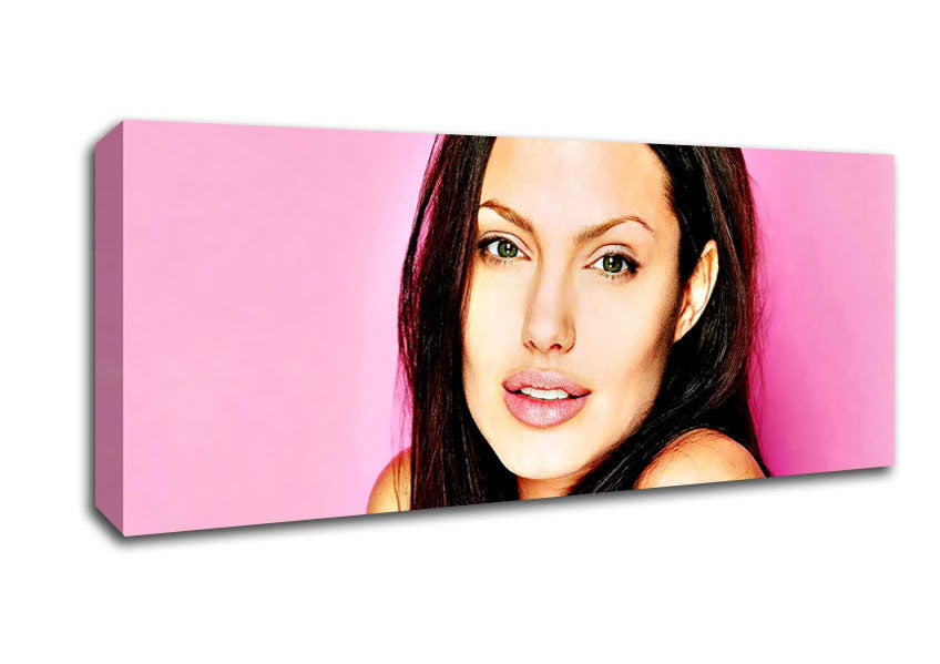 Picture of Angelina Jolie Pink Panoramic Canvas Wall Art