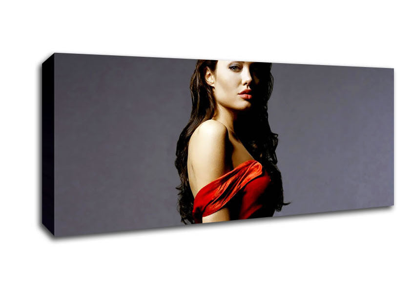 Picture of Angelina Jolie Red Dress Panoramic Canvas Wall Art