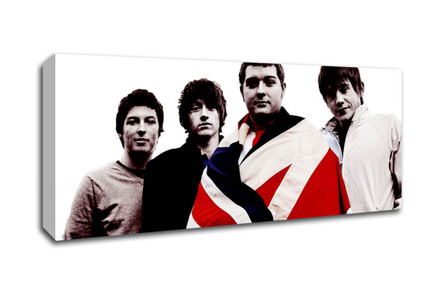 Picture of Arctic Monkeys British Flag B n W Panoramic Canvas Wall Art