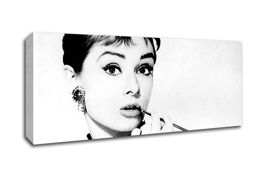 Picture of Audrey Hepburn Cigarette Panoramic Canvas Wall Art