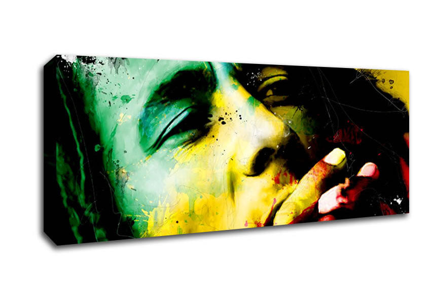 Picture of Bob Marley Colours Panoramic Canvas Wall Art