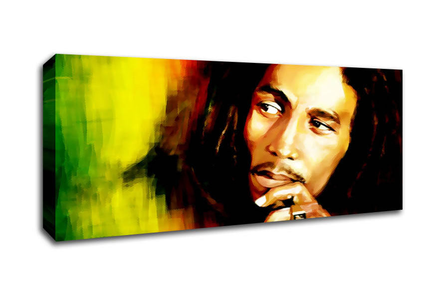 Picture of Bob Marley Red Yellow Green Panoramic Canvas Wall Art