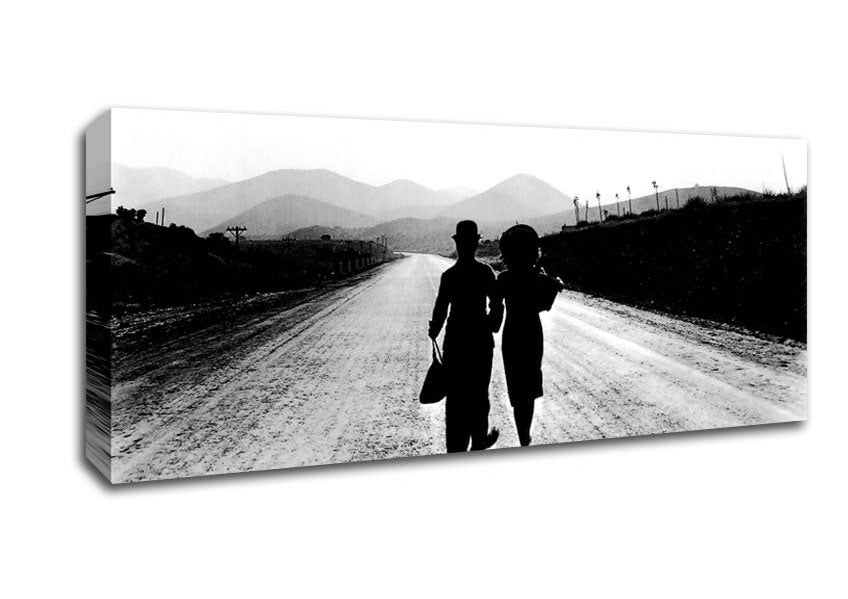 Picture of Charlie Chaplin The Long Walk Home Panoramic Canvas Wall Art