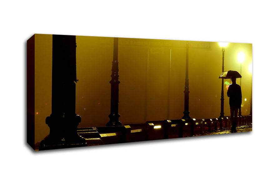 Picture of Alley Night Panoramic Canvas Wall Art