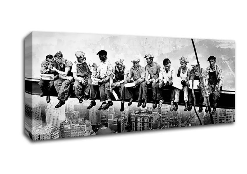 Picture of Lunch A Top Of A Skyscraper Panoramic Canvas Wall Art