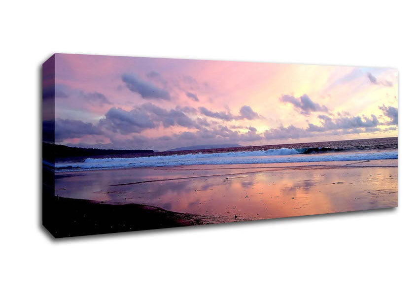 Picture of Beach At Dusk Panoramic Canvas Wall Art