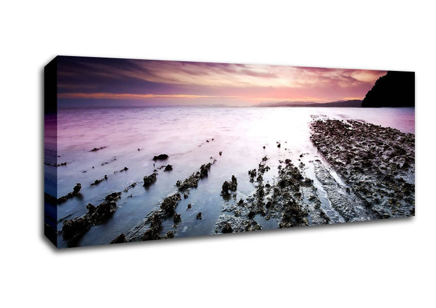 Picture of As The Ocean Meets The Land Panoramic Canvas Wall Art