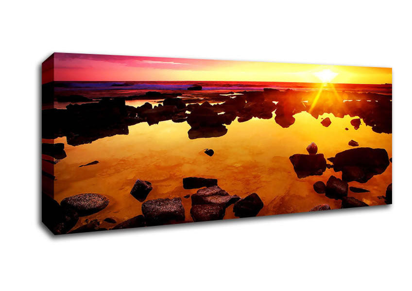 Picture of Beautiful Orange Rocky Skies Panoramic Canvas Wall Art