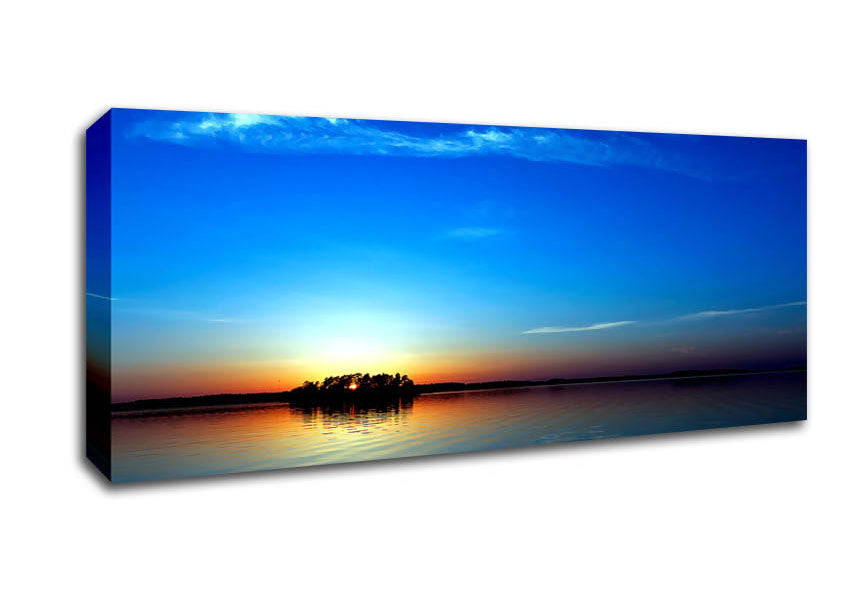 Picture of Blue Sunset Panoramic Canvas Wall Art