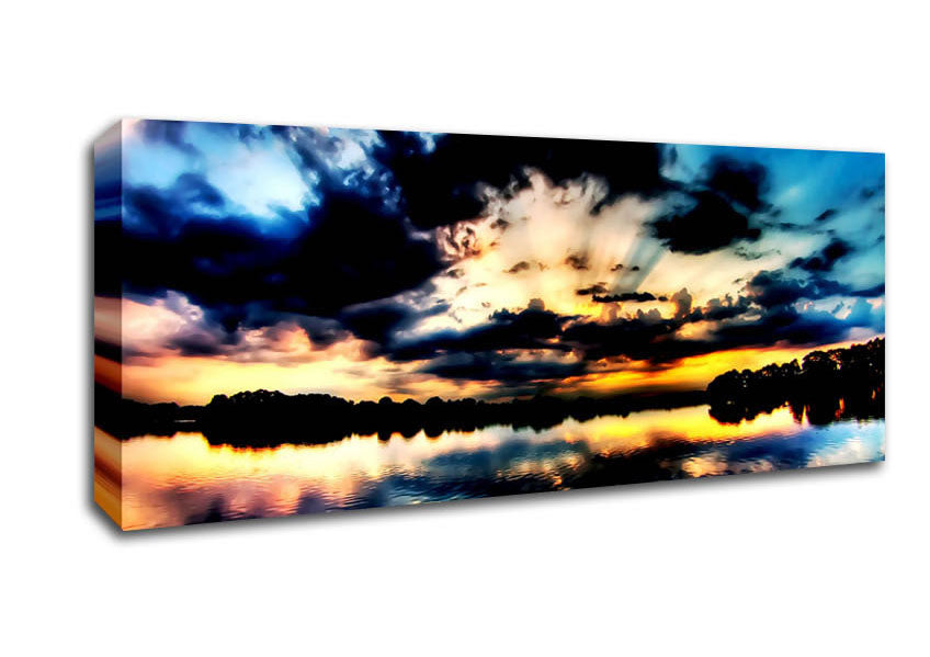 Picture of Blue Ocean Cloud Formation Panoramic Canvas Wall Art