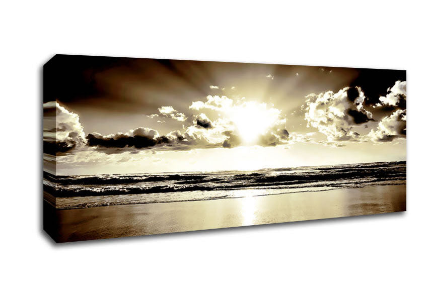 Picture of Brown Sunburst Panoramic Canvas Wall Art