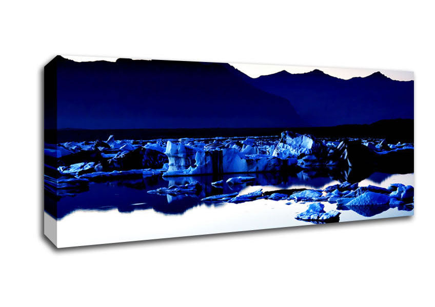 Picture of Blue Ice Calm Panoramic Canvas Wall Art