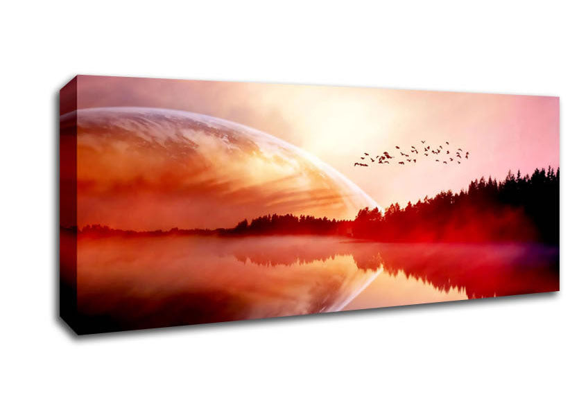 Picture of Amazing Sunrise Lake Panoramic Canvas Wall Art