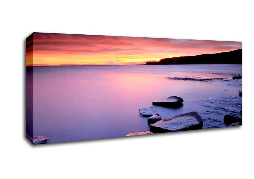 Picture of Tranquil Ocean Dusk Panoramic Canvas Wall Art