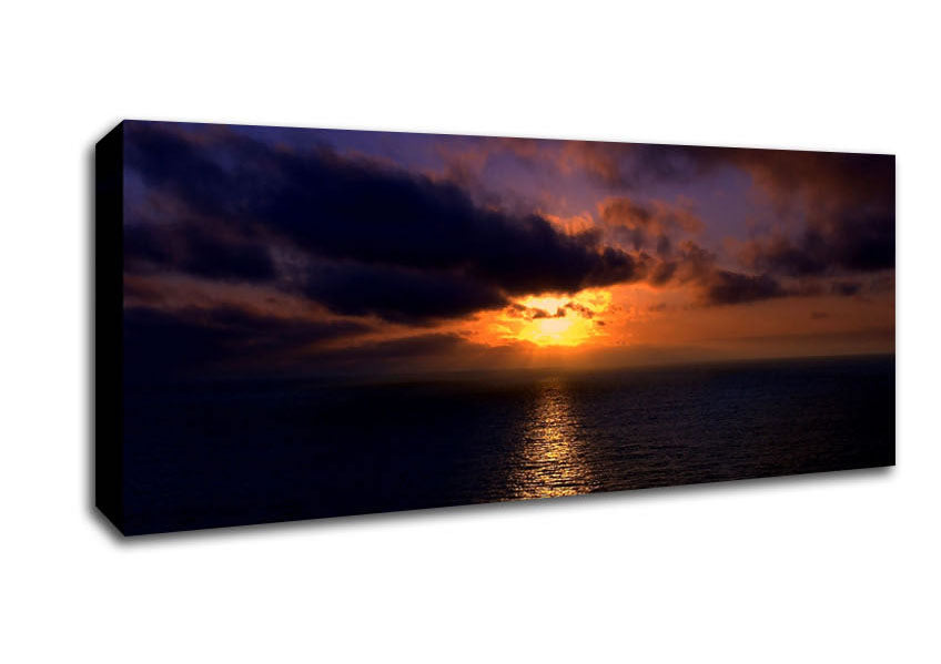 Picture of Sunset Open Sea Panoramic Canvas Wall Art